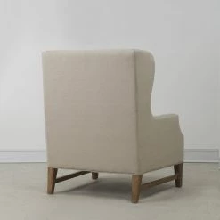 TOV DEVON BEIGE LINEN WING CHAIR Living Room