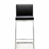 TOV Kitchen + Dining PARMA COUNTER STOOL: BLACK/STAINLESS | SET OF 2