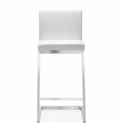 TOV PARMA COUNTER STOOL: WHITE/STAINLESS | SET OF 2 Kitchen + Dining