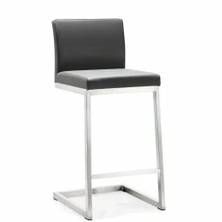 TOV PARMA COUNTER STOOL: CHARCOAL/STAINLESS | SET OF 2 Kitchen + Dining