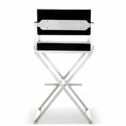 TOV DIRECTOR COUNTER STOOL: BLACK | STAINLESS