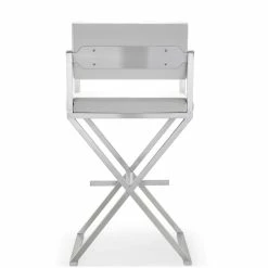 TOV DIRECTOR COUNTER STOOL: WHITE | STAINLESS