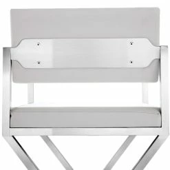 TOV DIRECTOR COUNTER STOOL: WHITE | STAINLESS
