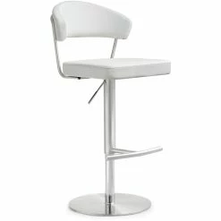 TOV COSMO ADJUSTABLE BAR STOOL: WHITE