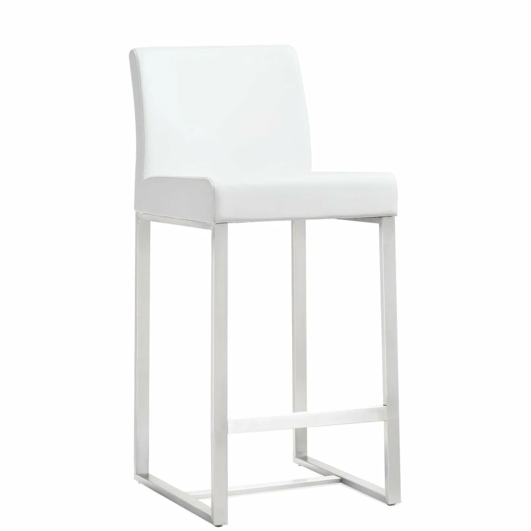 Brand new ๐งจ TOV DENMARK COUNTER STOOL: WHITE/STAINLESS | SET OF 2 Kitchen + Dining โ 1 TOV DENMARK COUNTER STOOL: WHITE/STAINLESS | SET OF 2 Kitchen + Dining