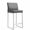 TOV DENMARK COUNTER STOOL: GRAY/STAINLESS | SET OF 2 Kitchen + Dining