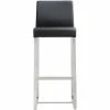 TOV Kitchen + Dining DENMARK BAR STOOL: BLACK/STAINLESS | SET OF 2