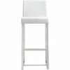 TOV DENMARK BAR STOOL: WHITE/STAINLESS | SET OF 2 Kitchen + Dining