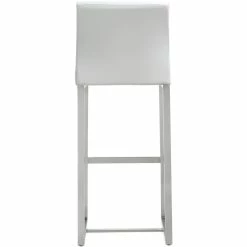 TOV DENMARK BAR STOOL: WHITE/STAINLESS | SET OF 2 Kitchen + Dining