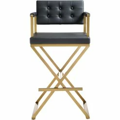 TOV Kitchen + Dining DIRECTOR BAR STOOL: BLACK | GOLD