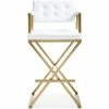 TOV DIRECTOR BAR STOOL: WHITE | GOLD Kitchen + Dining