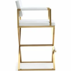 Deals ๐ TOV DIRECTOR BAR STOOL: WHITE | GOLD Kitchen + Dining โจ 10 TOV DIRECTOR BAR STOOL: WHITE | GOLD Kitchen + Dining