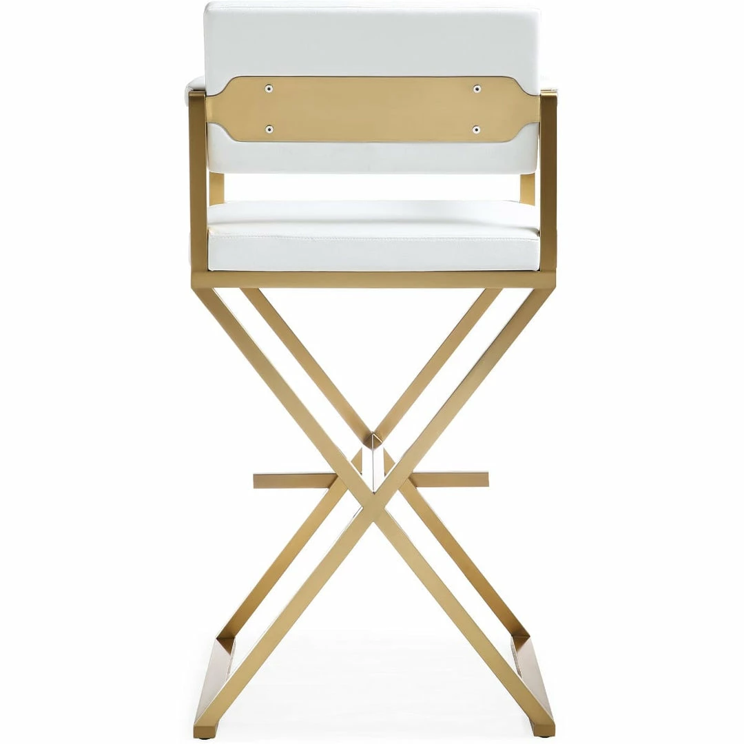 Deals ๐ TOV DIRECTOR BAR STOOL: WHITE | GOLD Kitchen + Dining โจ 4 TOV DIRECTOR BAR STOOL: WHITE | GOLD Kitchen + Dining