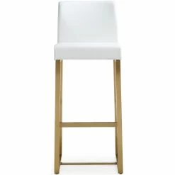 TOV DENMARK BAR STOOL: WHITE/GOLD | SET OF 2 Kitchen + Dining
