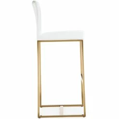 Budget ❤️ TOV DENMARK BAR STOOL: WHITE/GOLD | SET OF 2 Kitchen + Dining 😍 7 TOV DENMARK BAR STOOL: WHITE/GOLD | SET OF 2 Kitchen + Dining