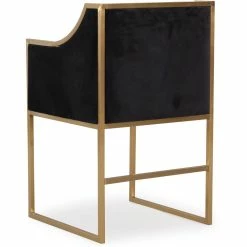 New ๐คฉ TOV Kitchen + Dining MIDORI BLACK VELVET ARM CHAIR | GOLD ๐ 8 TOV Kitchen + Dining MIDORI BLACK VELVET ARM CHAIR | GOLD