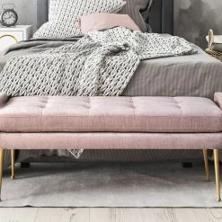 TOV DEJA SLUB VELVET BENCH: BLUSH