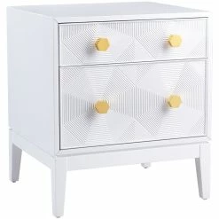 TOV Bedroom KITZY WHITE LACQUER END TABLE