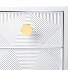 TOV Bedroom KITZY WHITE LACQUER END TABLE