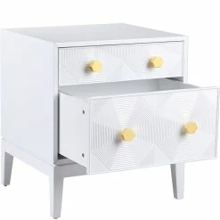 TOV Bedroom KITZY WHITE LACQUER END TABLE