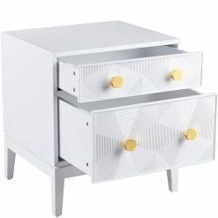 TOV Bedroom KITZY WHITE LACQUER END TABLE