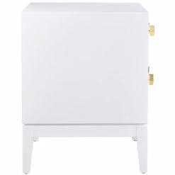 TOV Bedroom KITZY WHITE LACQUER END TABLE