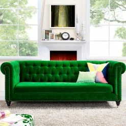 TOV HANNY GREEN VELVET SOFA