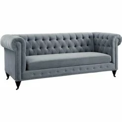 Brand new ๐ TOV Living Room HANNY GREY VELVET SOFA ๐ฅ 7 TOV Living Room HANNY GREY VELVET SOFA