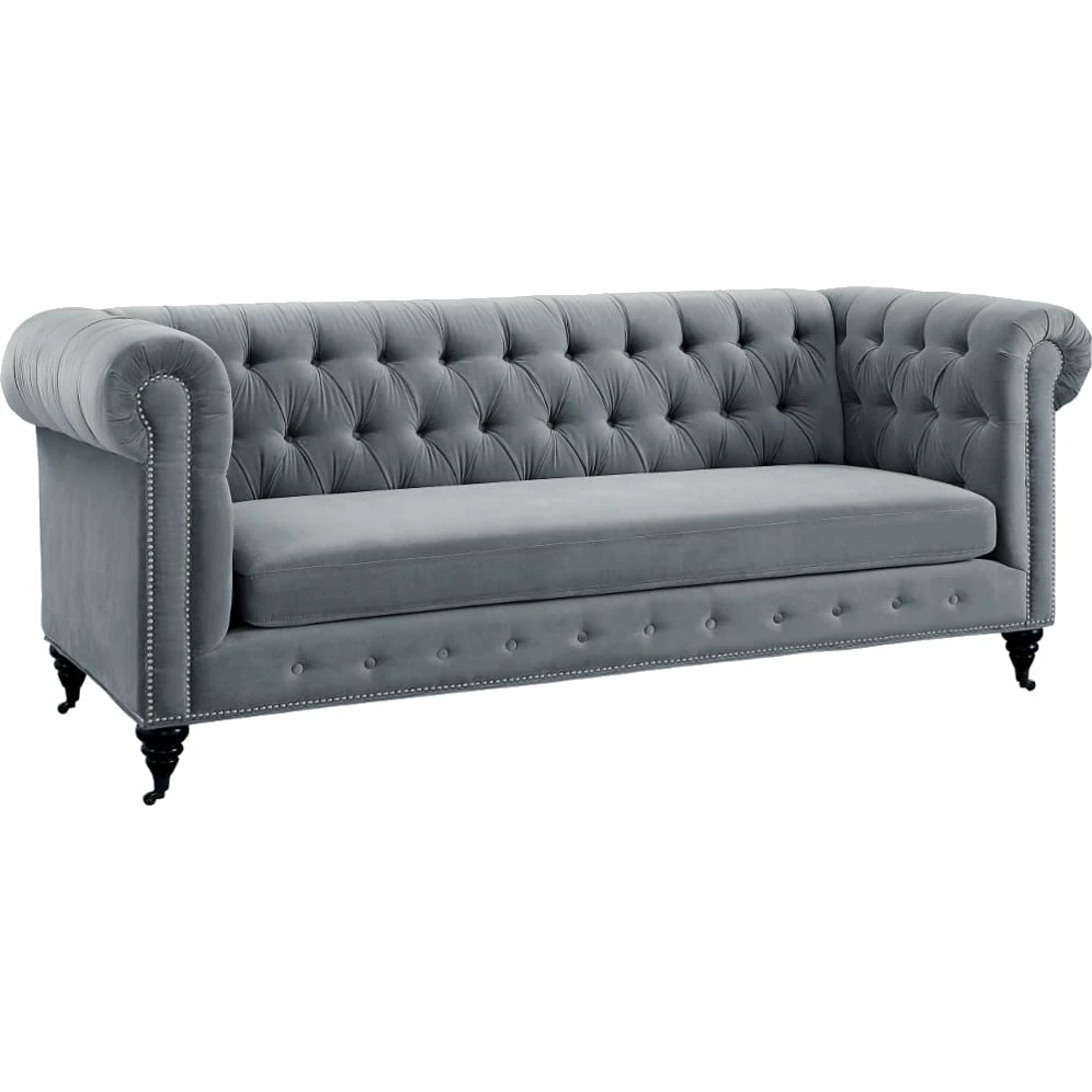 Brand new ๐ TOV Living Room HANNY GREY VELVET SOFA ๐ฅ 4 TOV Living Room HANNY GREY VELVET SOFA