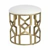 UTTERMOST TRELLIS ANTIQUE BRASS ACCENT STOOL