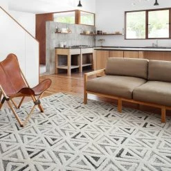 LOLOI TRIA RUG: WHITE, INK BLUE, SLATE