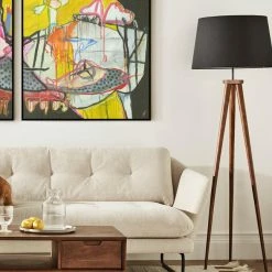 NUEVO TRIAD FLOOR LAMP: WALNUT Lighting