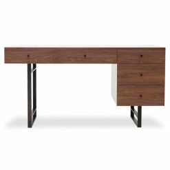 FOUR HANDS TUCKER WALNUT + WHITE LACQUER DESK Furniture
