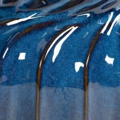 SURYA TWIST CERAMIC GARDEN STOOL: BLUE