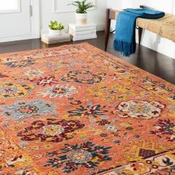 SURYA HUSINA WOOL RUG: ORANGE, SAFFRON MULTI