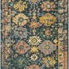 SURYA HUSINA WOOL RUG: NAVY, SAFFRON MULTI