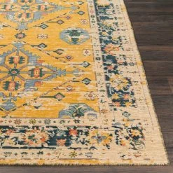 SURYA MAGDA WOOL RUG: SAFFRON, NAVY MULTI