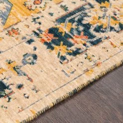 SURYA MAGDA WOOL RUG: SAFFRON, NAVY MULTI