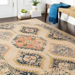 SURYA HEDDY WOOL RUG: WHEAT MULTI