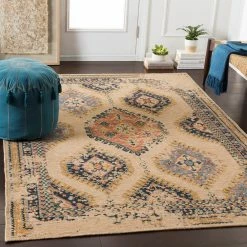SURYA HEDDY WOOL RUG: WHEAT MULTI