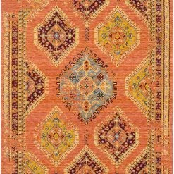 SURYA HEDDY WOOL RUG: ORANGE MULTI