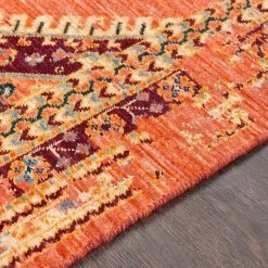 SURYA HEDDY WOOL RUG: ORANGE MULTI