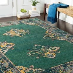 Promo ๐ SURYA ESTELLE WOOL RUG: EMERALD, SAFFRON, DENIM ๐ 9 SURYA ESTELLE WOOL RUG: EMERALD, SAFFRON, DENIM