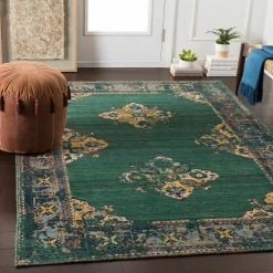 Promo ๐ SURYA ESTELLE WOOL RUG: EMERALD, SAFFRON, DENIM ๐ 10 SURYA ESTELLE WOOL RUG: EMERALD, SAFFRON, DENIM