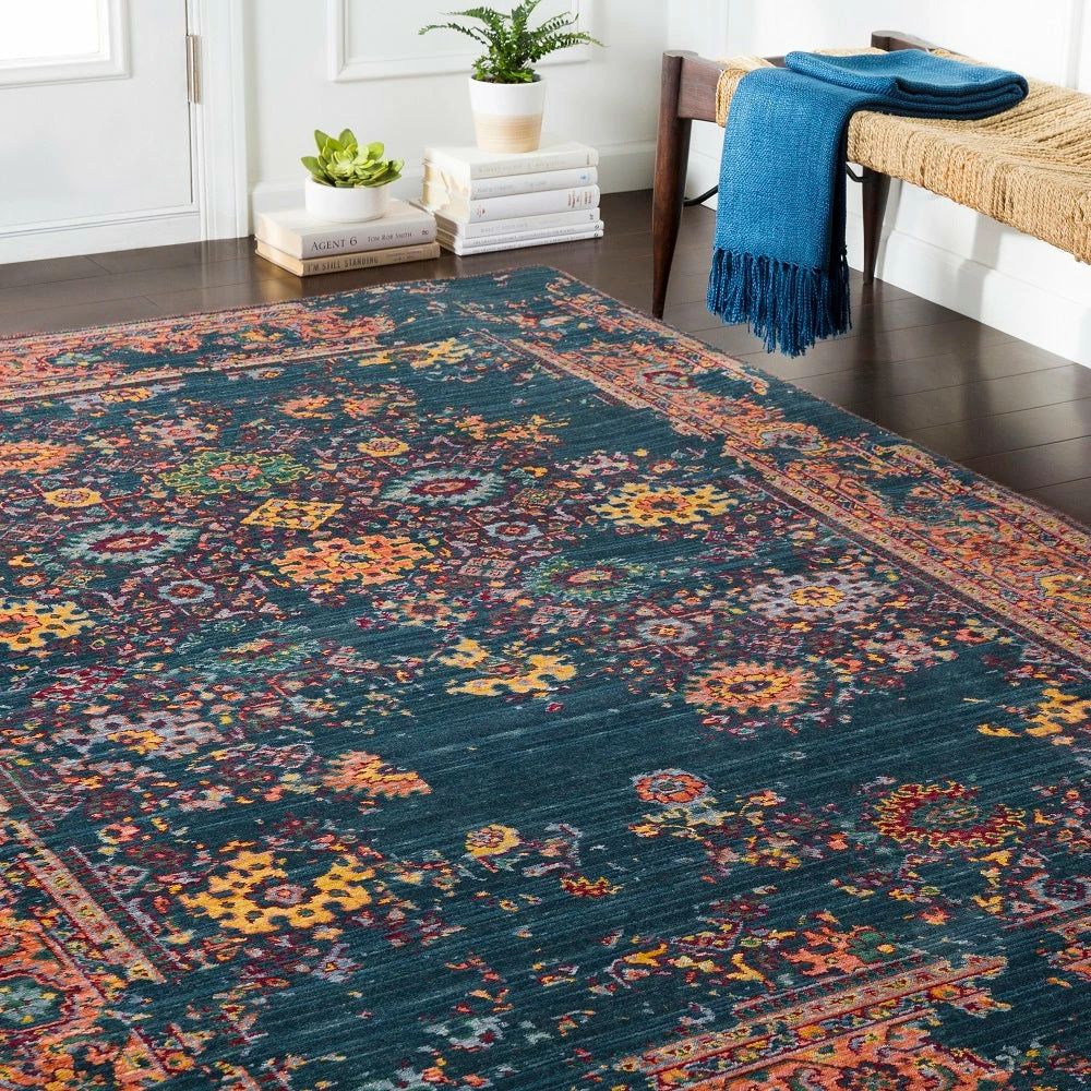 Best deal ✔️ SURYA MIQUELLA WOOL RUG: NAVY, ORANGE MUTLI ⭐ 4 SURYA MIQUELLA WOOL RUG: NAVY, ORANGE MUTLI