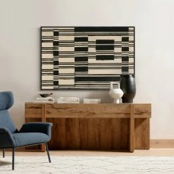 L ART Wall Art "UNEXPLAINED II" NATURAL CANVAS HAND PAINTING