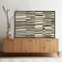 L ART "UNEXPLAINED IV" NATURAL CANVAS HAND PAINTING Wall Art