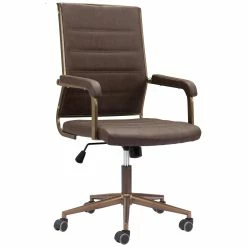 ZUO UNION VINTAGE BROWN DESK CHAIR Office