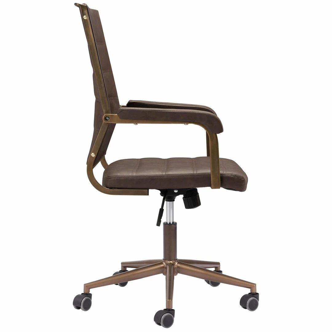 Best Pirce โญ ZUO UNION VINTAGE BROWN DESK CHAIR Office ๐คฉ 4 ZUO UNION VINTAGE BROWN DESK CHAIR Office