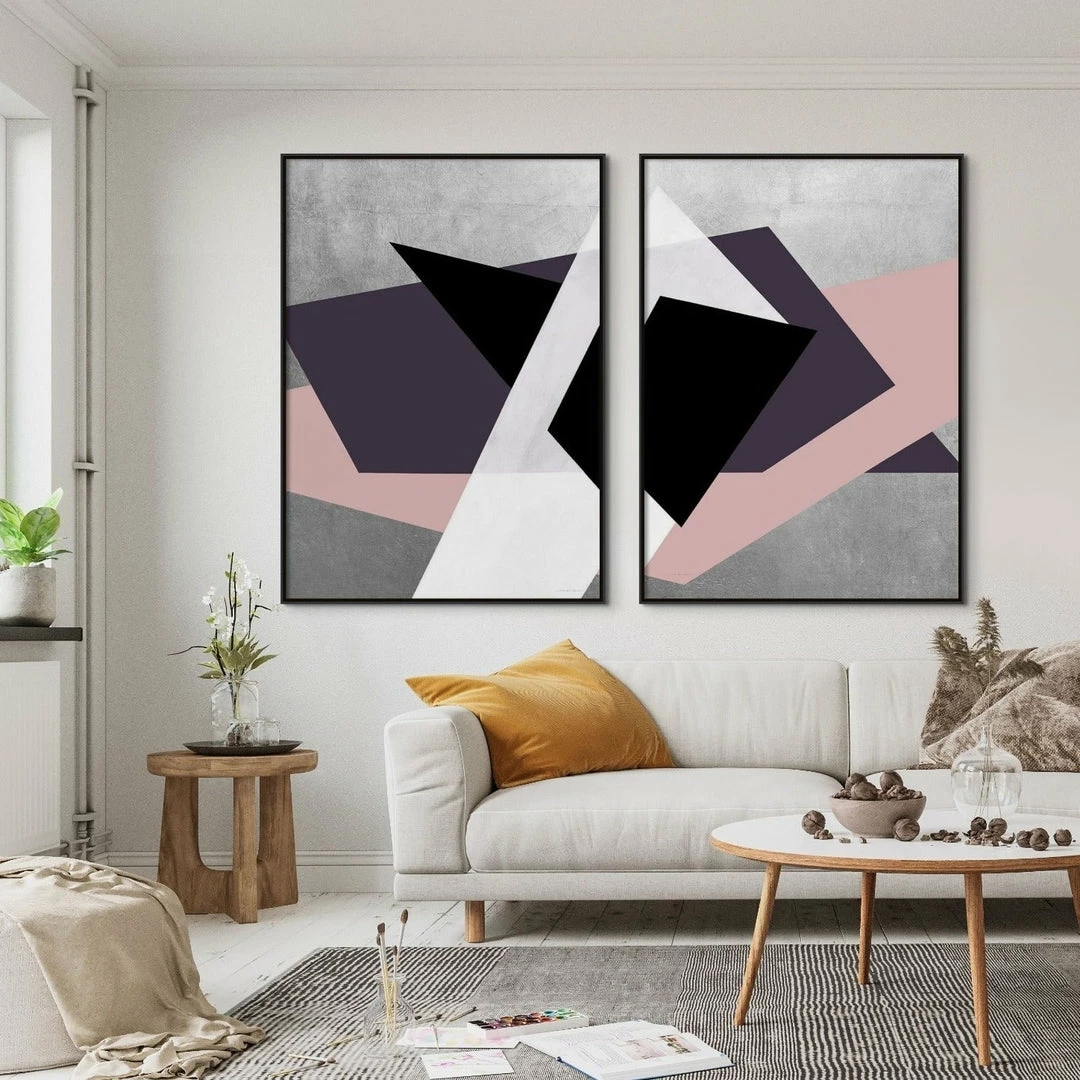 Brand new ๐ L ART "URBAN JUXTAPOSITION PINK II" METALLIC SILVER CANVAS ART Wall Art ๐ 2 L ART "URBAN JUXTAPOSITION PINK II" METALLIC SILVER CANVAS ART Wall Art